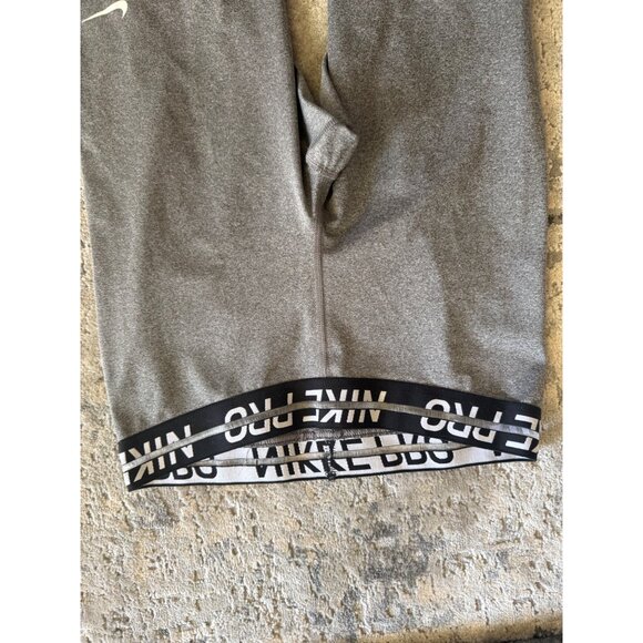 Nike Pro Womens Dri-Fit Training Leggings Gray & Black Stretchy Size S - Picture 3 of 6